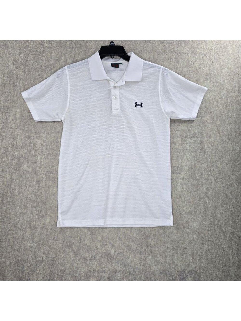 Under Armour Mens White Polo Shirt Size M Polyester Elastane
